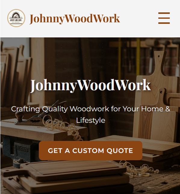 Johnny Woodwork – Trades & Crafts website built by SiteHub